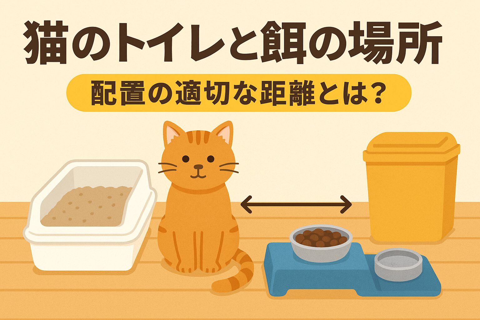 猫のトイレと餌の場所はどう配置する？失敗しない距離の決め方