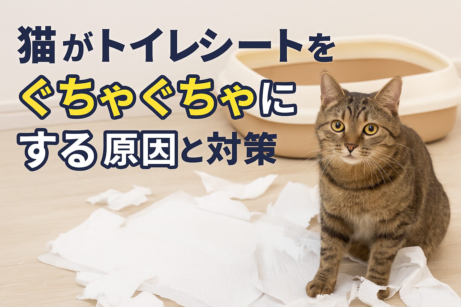 猫のトイレシートがぐちゃぐちゃに！原因と対策を徹底解説
